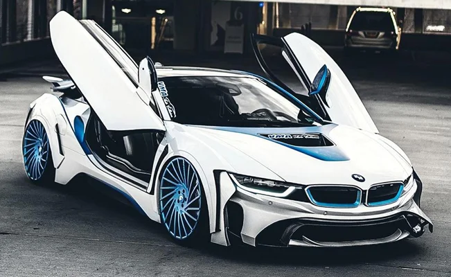 BMW i8 cars with butterfly doors