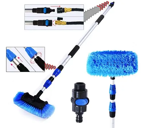 telescopic car wash brush with soap dispenser