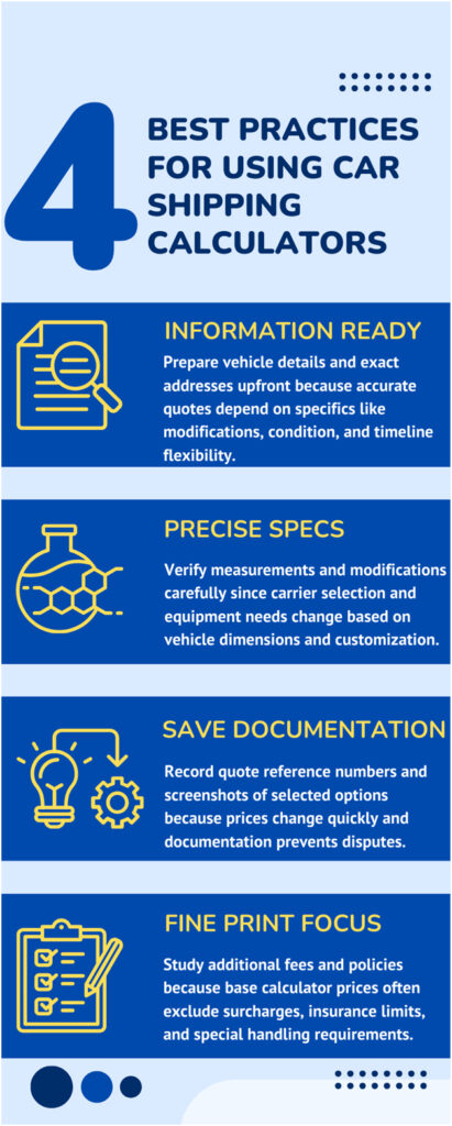 What to Do When Using Shipping Car Cost Calculators Online